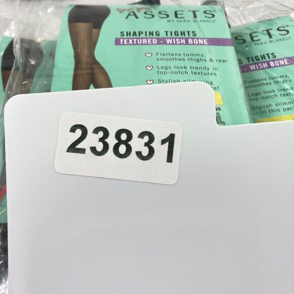 SPANX Assets by Sara Blakely Shaping Tights Women's 2 Black Textured Wish Bone - Picture 6 of 6